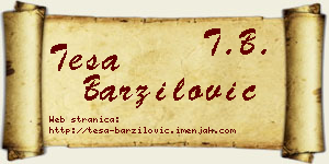 Teša Barzilović vizit kartica